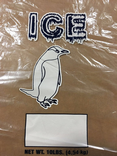 Clear 8 lb ice bags with twist ties for restaurants, parties, and events