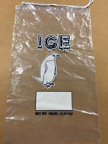 Bulk 10 pound ice bags for retail ice sales and storage